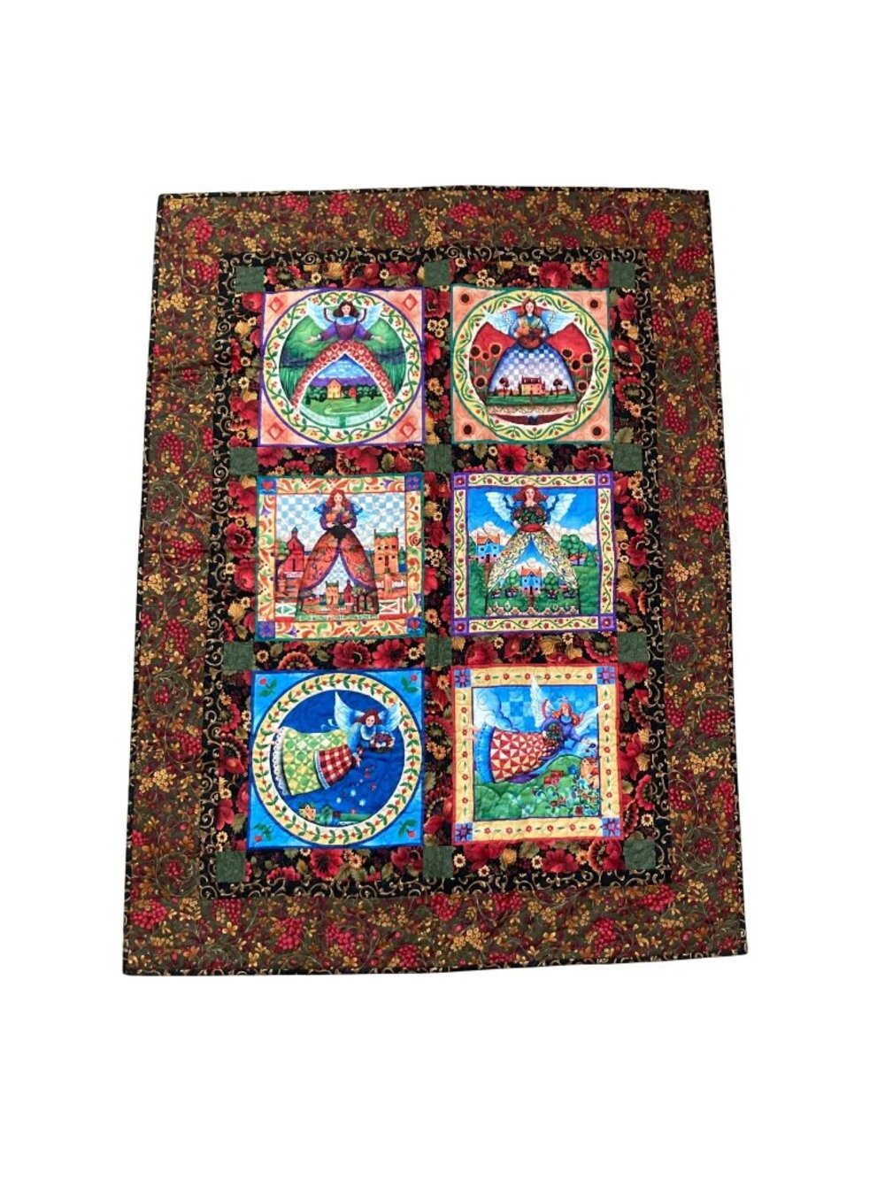 Jim Shore Angels Homemade Lap Throw Wall Quilt 44"x32"